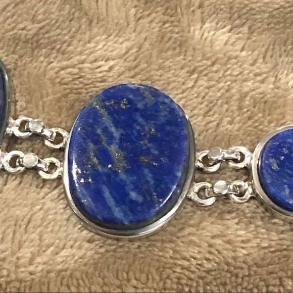 Southwestern Lapis Lazuli Sterling Silver Bracelet - Picture 11 of 15
